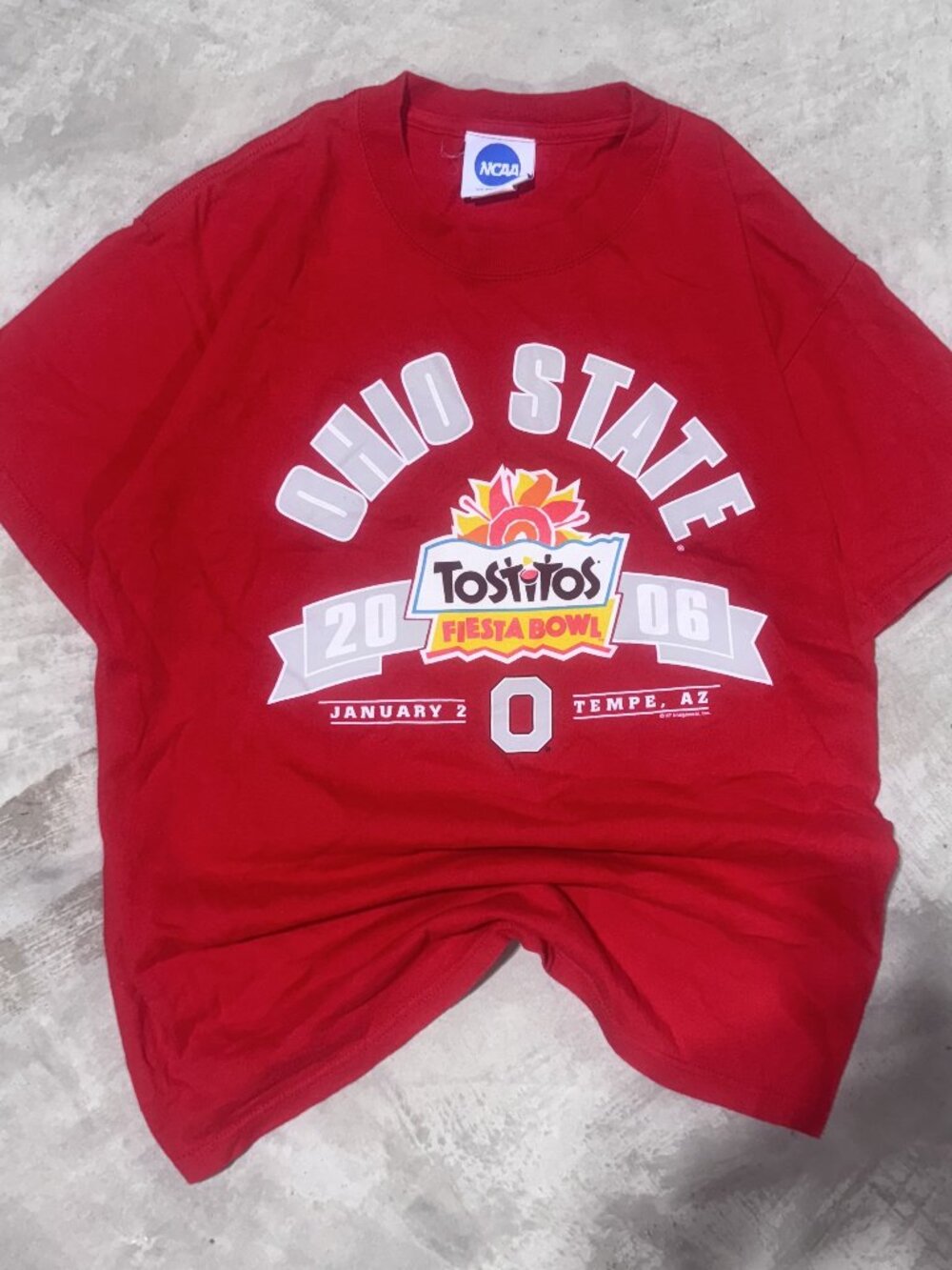 Ohio State Buckeyes 2006 Tostitos Fiesta Bowl T Shirt Mens M Red NCAA Tee